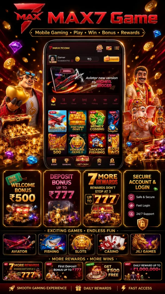 MAX7 Game mobile gaming with Aviator Fishing Slots JILI bonus and rewards